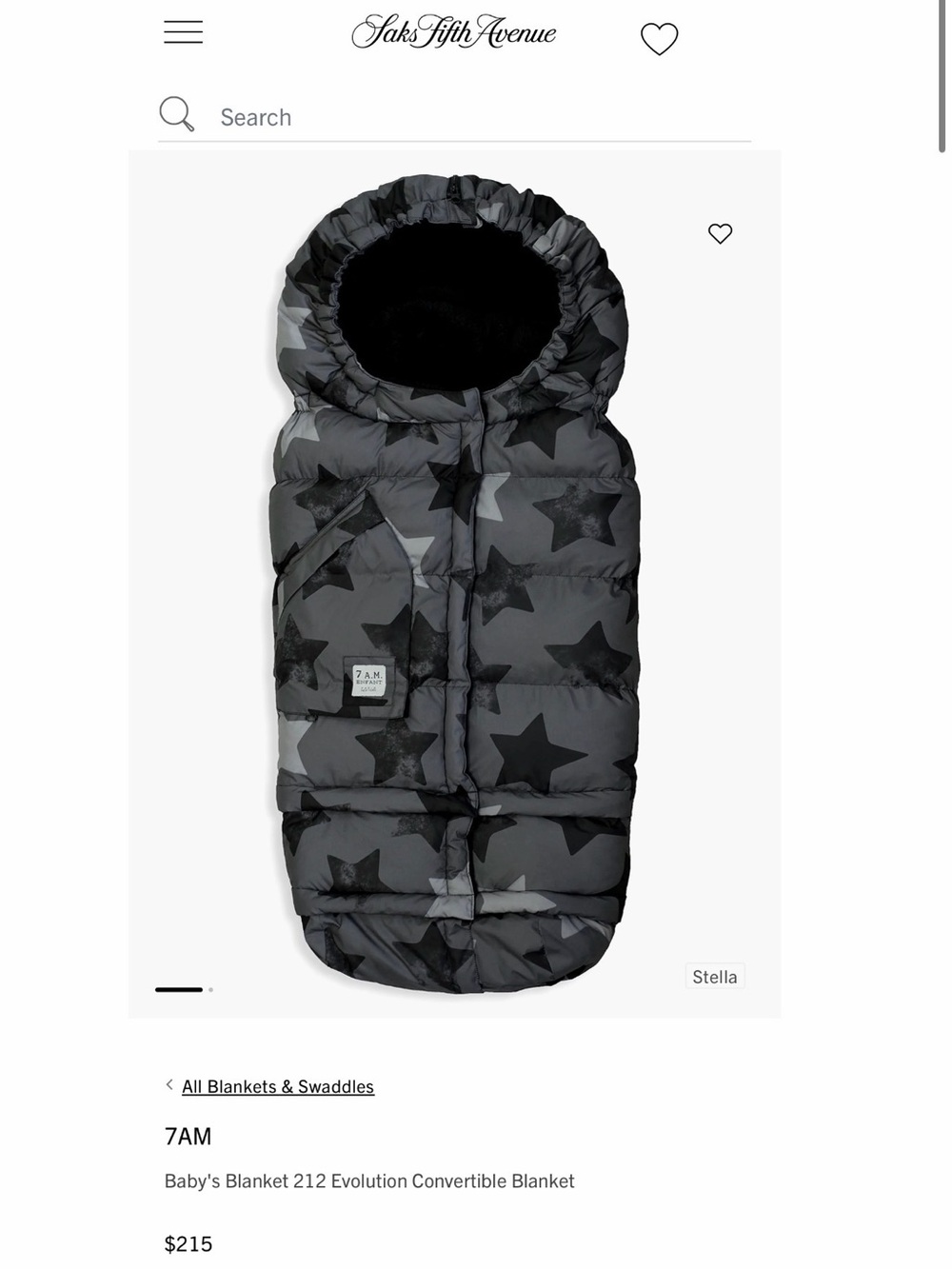 Black Star Puffer Footmuff - Kids Jacket/Coat